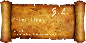 Zrinyi Lipót névjegykártya